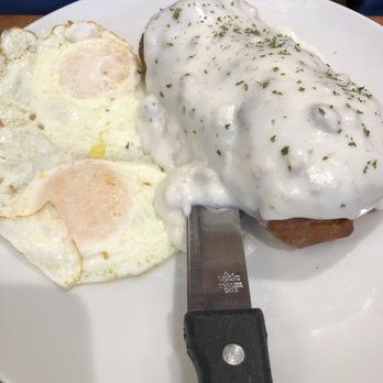 Sunny Street Cafe - Stuffed biscuits & gravy with over easy eggs - Breakfast & Brunch Near Me - Little Elm, Texas Sunny Street Cafe - Stuffed biscuits & gravy with over easy eggs - Breakfast & Brunch Near Me - Little Elm, Texas