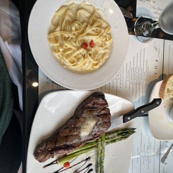Fulio's - New York strip with side pasta - Italian Near Me - Astoria, Oregon Fulio's - New York strip with side pasta - Italian Near Me - Astoria, Oregon