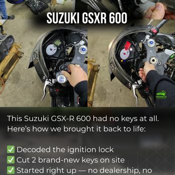 LockZilla Locksmith - This Suzuki GSX-R 600 had no keys at all. - Keys & Locksmiths Near Me - Madison, Wisconsin