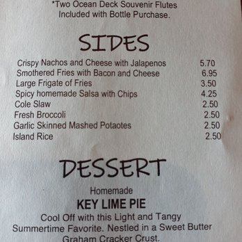 Ocean Deck - Menu - Seafood Near Me - Daytona Beach, Florida
