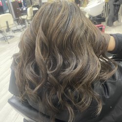 Veronica Miller - A new base color with a full set of medium highlights. Chestnut with a Haircut And Style.