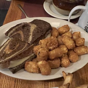 Lost Dog Pub - Grilled cheese on marbled rye with tater tots - American Near Me - South Dennis, Massachusetts