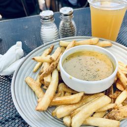 Chips & curry sauce.......