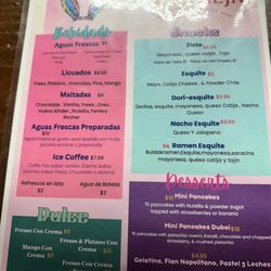 Churrería La Coneja - Updated menu as of 6/2025