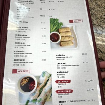 Pho Tan - Menu as of October 2024 - Vietnamese Near Me - Houston, Texas