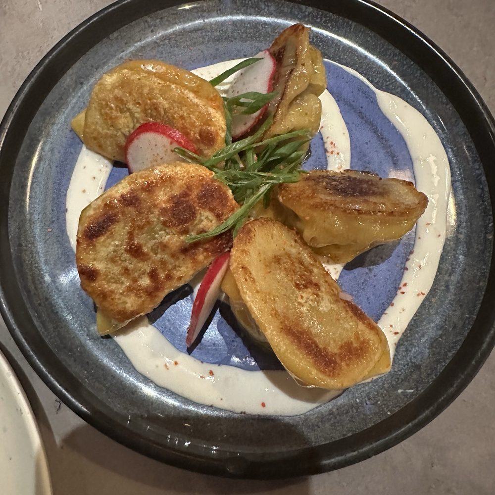 8 East - Short Rib Dumplings, pan fired with a creamy horseradish - Asian Fusion Near Me - Las Vegas, Nevada