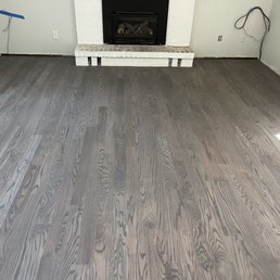 Love this warm gray stain