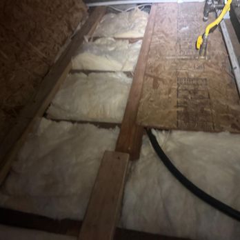 SuperGreen Insulation - After... R-38 Batt put under the furnace plywood as well... wow. - Insulation Installation Near Me