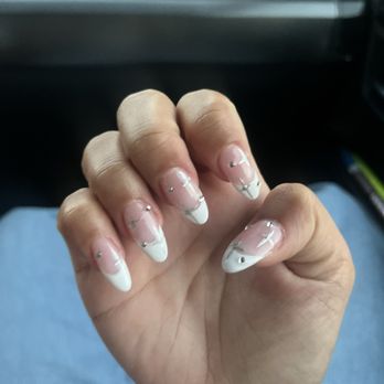 Season Nails & Spa - French tip nail with sparkle - Nail Salons Near Me - Fresno, California Season Nails & Spa - French tip nail with sparkle - Nail Salons Near Me - Fresno, California
