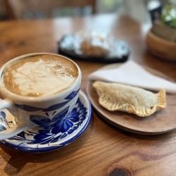 CFS Coffee  - Soy cappuccino, lentil empanada