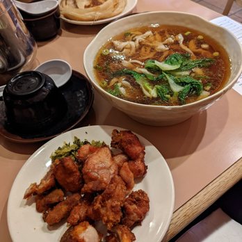 A&J - Ji Pai Mian (Chinese Style Fried Chicken Noodle Soup) with wide noodles - Taiwanese Near Me - Annandale, Virginia A&J - Ji Pai Mian (Chinese Style Fried Chicken Noodle Soup) with wide noodles - Taiwanese Near Me - Annandale, Virginia