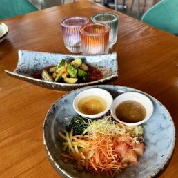 Crispy rice salad & spicy cucumber salad Crispy rice salad & spicy cucumber salad
