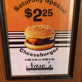 Naso's Marion - Saturday cheeseburger specials $2.25 - Pizza Near Me - Marion, Iowa Naso's Marion - Saturday cheeseburger specials $2.25 - Pizza Near Me - Marion, Iowa