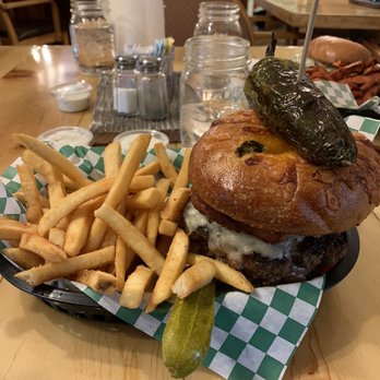 Ham's Station - Jalapeño burger with fries - American Near Me - Pioneer, California