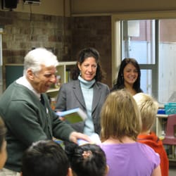 A Better Day Salon - Mayor Dave and Principal Minor assisting Dictionary presentation
