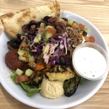 CAVA - Greens and grains bowl with a little of everything - Mediterranean Near Me - Encinitas, California CAVA - Greens and grains bowl with a little of everything - Mediterranean Near Me - Encinitas, California
