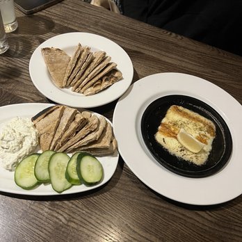 Estia's Kouzina - Cheese Skillet, Tzatziki, pita - Mediterranean Near Me - Belmont, North Carolina Estia's Kouzina - Cheese Skillet, Tzatziki, pita - Mediterranean Near Me - Belmont, North Carolina