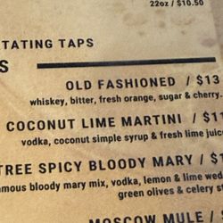 Drink menu