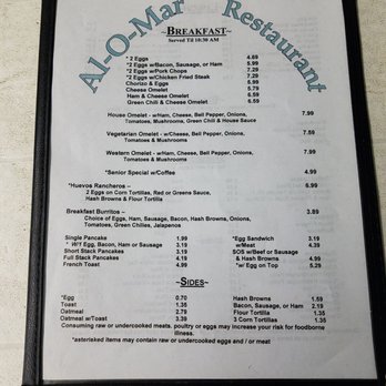 Al-O-Mar Restaurant - Menu - American Near Me - Tularosa, New Mexico
