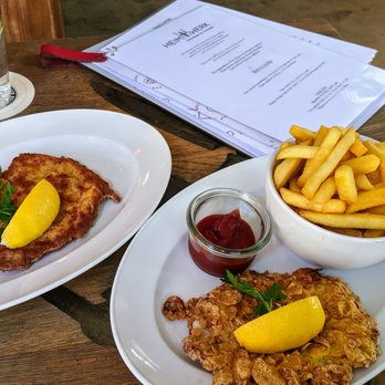 HeimWerk - Munich style schnitzel and cereal covered schnitzel... And crispy fries! - German Near Me - Munich, BY HeimWerk - Munich style schnitzel and cereal covered schnitzel... And crispy fries! - German Near Me - Munich, BY