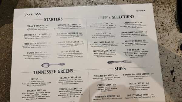 Menu photo 1 Café 100 Nashville, TN Menu photo 1 Café 100 Nashville, TN