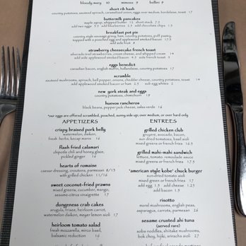 Celadon - The brunch menu - Seafood Near Me - Napa, California