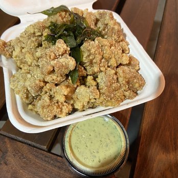 Bopomofo Cafe - Popcorn Chicken with DANK Thai Basil Aioli sauce - Bubble Tea Near Me - San Gabriel, California