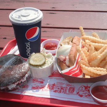 The Lobster Shack - Lobsta roll with fries and slaw and a homemade Whoopie pie! - Seafood Near Me - Cape Elizabeth, Maine
