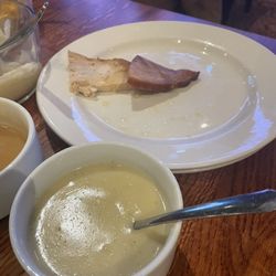 Christmas in the Dells Dinner Show - Vegetable soup didn't have a vegetable in it. Not one. And that discolored thing on plate was the ham.