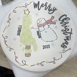 Foot print holiday plate Foot print holiday plate