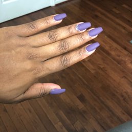 Love the nail color got a matte finish.. don't like the dull rhinestones but doesn't look too bad from far away. Love the nail color got a matte finish.. don't like the dull rhinestones but doesn't look too bad from far away.