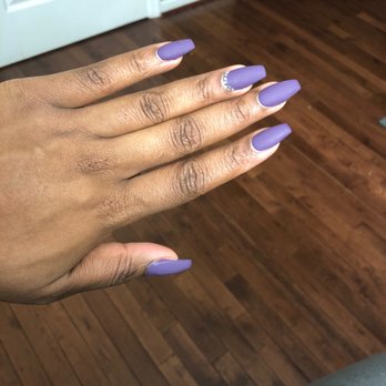 Nail Tek - Love the nail color got a matte finish.. don't like the dull rhinestones but doesn't look too bad from far away. - Nail Salons Near Me - District Heights, Maryland Nail Tek - Love the nail color got a matte finish.. don't like the dull rhinestones but doesn't look too bad from far away. - Nail Salons Near Me - District Heights, Maryland