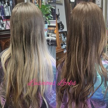 Luscious Locks - Tint back to natural.
2 process: fill color and target color. - Blow Dry/Out Services Near Me - San Diego, California Luscious Locks - Tint back to natural.
2 process: fill color and target color. - Blow Dry/Out Services Near Me - San Diego, California