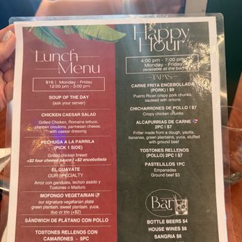 Mofongo  Restaurant - Happy hour menu - Puerto Rican Near Me - Miami, Florida