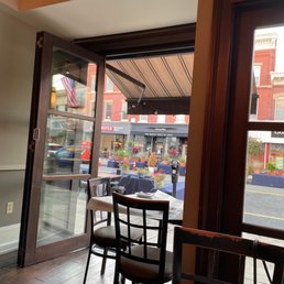 Inside restaurant looking at East Broad Street--very pretty!
