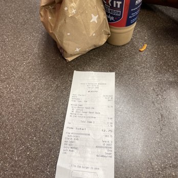 Wendy's - Receipt of order left at the counter - Burgers Near Me - Oak Forest, Illinois Wendy's - Receipt of order left at the counter - Burgers Near Me - Oak Forest, Illinois