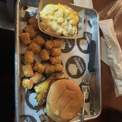 Thatcher's Barbeque & Grill - What I ate: The Smoke Oinkin Burger, Tater Tots, and Mac n Cheese.