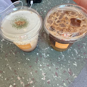 Kasama Cà Phê - Left Pandan. Right kalamansi spritz - Coffee & Tea Near Me - San Jose, California Kasama Cà Phê - Left Pandan. Right kalamansi spritz - Coffee & Tea Near Me - San Jose, California