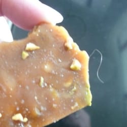 C Salt - You can follow how far back into the candy the hair goes....oh please tell me that is not a "kinky" blonde hair :(