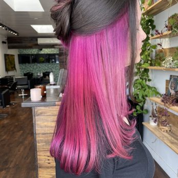 Lived In Salon - Fashion peekaboo hair! - Hair Stylists Near Me Lived In Salon - Fashion peekaboo hair! - Hair Stylists Near Me