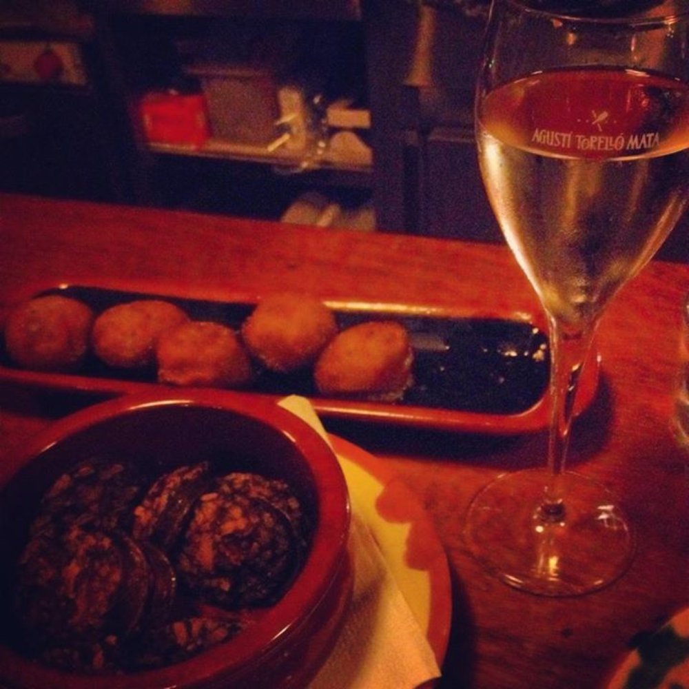 Morcilla, cava and blue cheese croquettes.