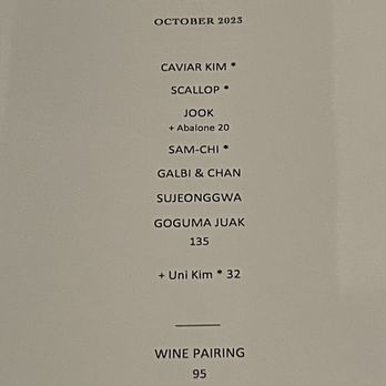 JUA - Tasting menu 10/2023 - Korean Near Me - New York, New York JUA - Tasting menu 10/2023 - Korean Near Me - New York, New York