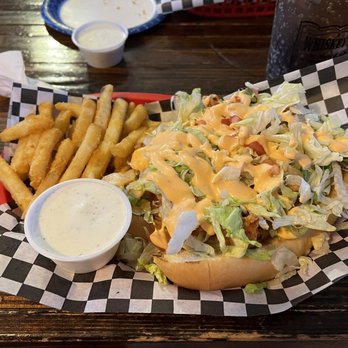 Whiskey Dicks - Fried Shrimp Po' Boy w/fries - Sports Bars Near Me - Wichita, Kansas