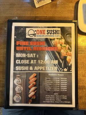 Menu photo 1 One Sushi Sandy Springs, GA Menu photo 1 One Sushi Sandy Springs, GA