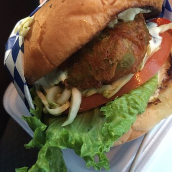 Tako Ten - Green Acres burger - battered avocado NOT Vegan!!! - Tacos Near Me - Albuquerque, New Mexico Tako Ten - Green Acres burger - battered avocado NOT Vegan!!! - Tacos Near Me - Albuquerque, New Mexico