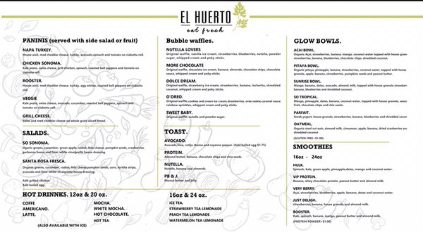 Menu photo 2 El Huerto Fresh Bites Sonoma, CA Menu photo 2 El Huerto Fresh Bites Sonoma, CA