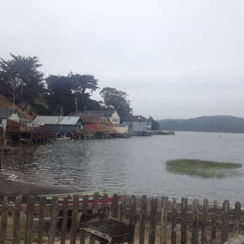 Hog Island Oyster - A view from my outdoor table.  Note:  all tables are outdoors.  Bundle up. - Seafood Near Me - Marshall, California
