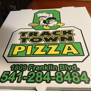 Track Town Pizza - Our takeout box after we couldn't finish our dinner - Pizza Near Me - Eugene, Oregon Track Town Pizza - Our takeout box after we couldn't finish our dinner - Pizza Near Me - Eugene, Oregon