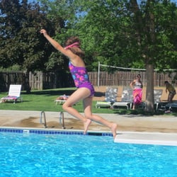 Collindale Pool - Off the diving board at the pool
