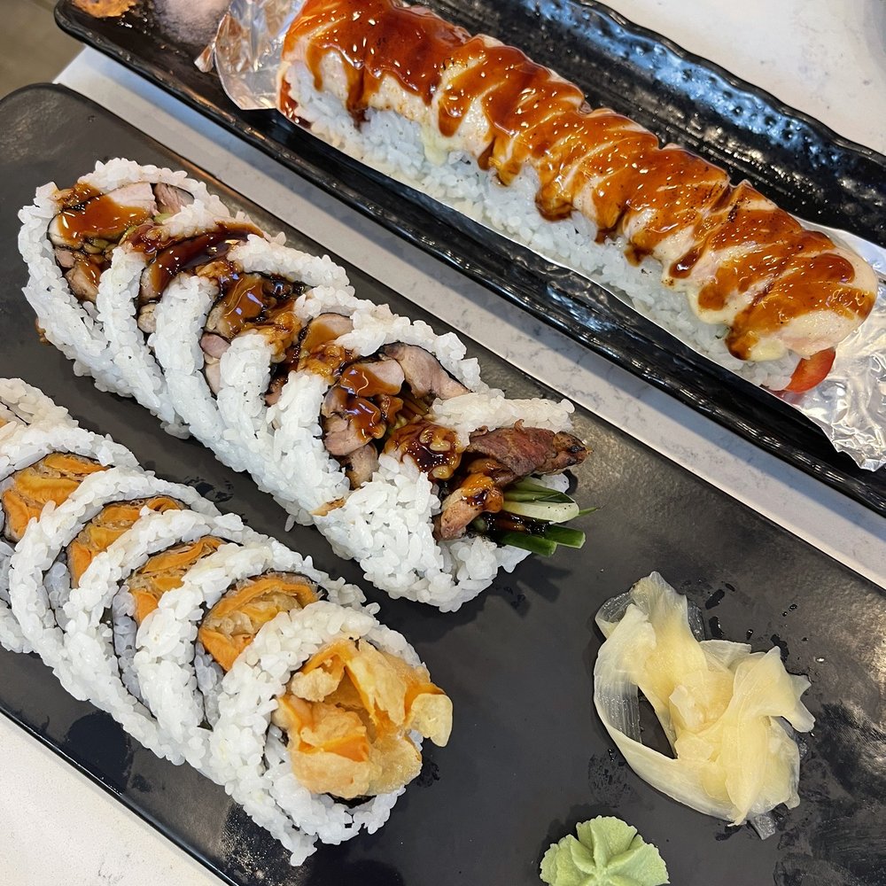 The baked salmon roll is to die for! Comes on fire, which is a fun presentation when dining out. The baked salmon roll is to die for! Comes on fire, which is a fun presentation when dining out.